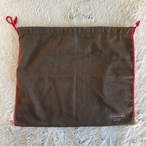 Coach Brown and Red Drawstring Bag